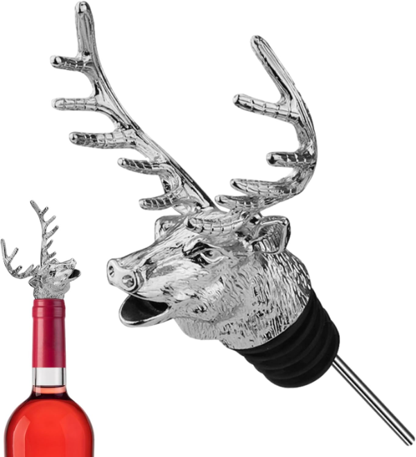 HASHBROWN Zinc Alloy Deer Head Wine Pourer - Silver