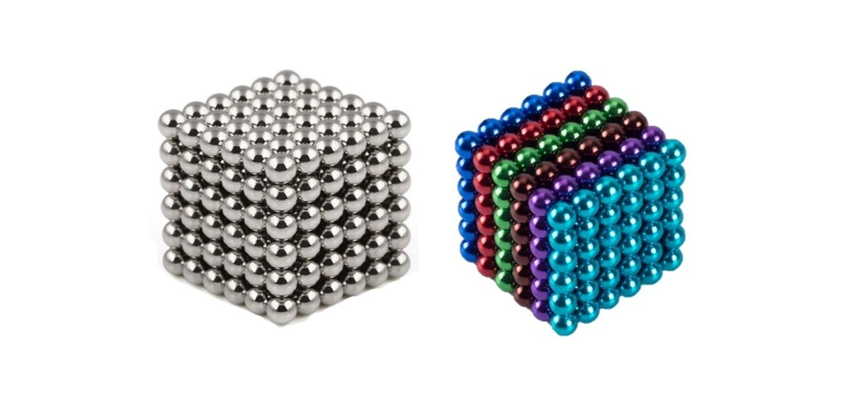 5mm 216 Pieces Magnetic Balls 2 Combo - Rainbow & Silver