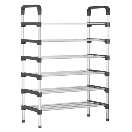 6 Layer Shoe Storage Organizer Rack - Black