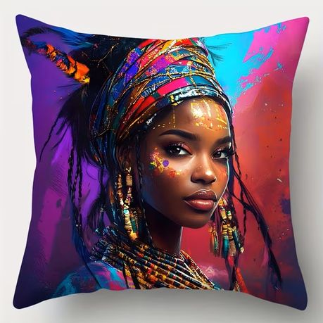 African Tribal Women's Pillow Covers - Image 6