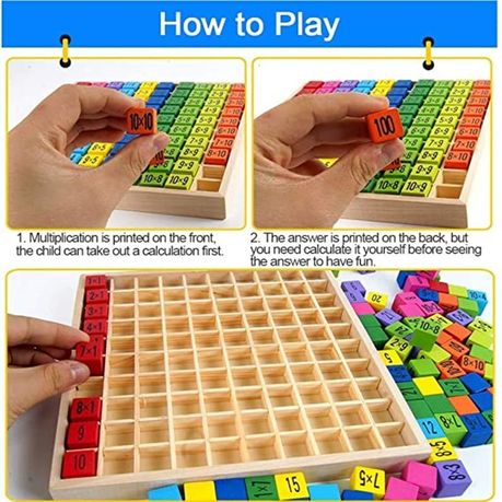 Kids Educational Wooden Multiplication Board Game Toy - Image 3