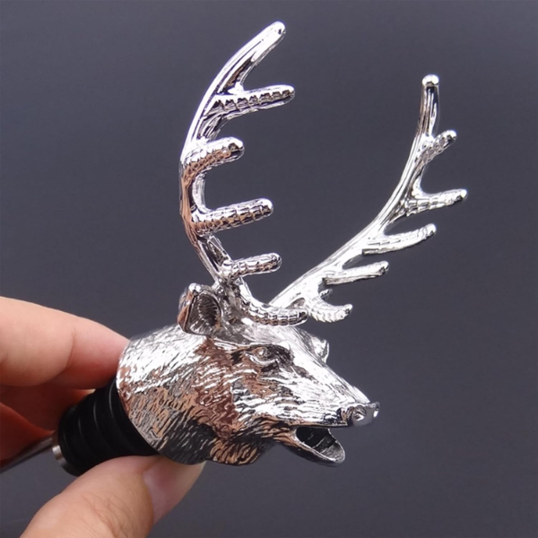 HASHBROWN Zinc Alloy Deer Head Wine Pourer - Silver