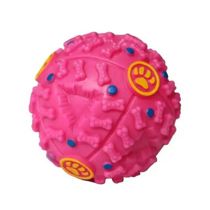 Pet Shrieking Sound Leakage Ball Teeth Bite Treat Dispensing Chew Toy