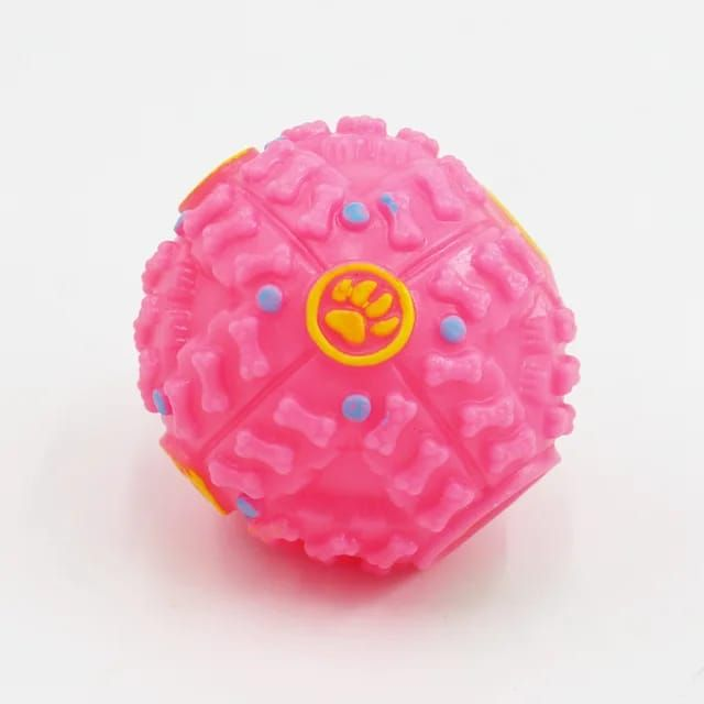 Pet Shrieking Sound Leakage Ball Teeth Bite Treat Dispensing Chew Toy
