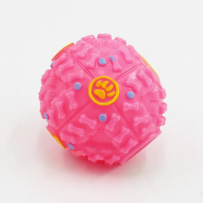 Pet Shrieking Sound Leakage Ball Teeth Bite Treat Dispensing Chew Toy