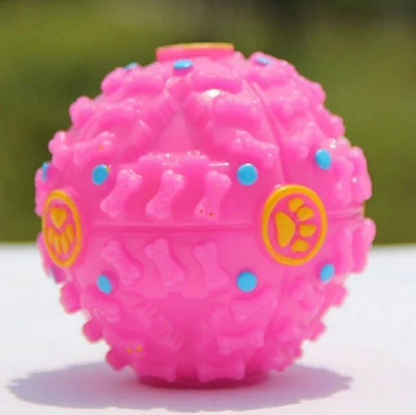 Pet Shrieking Sound Leakage Ball Teeth Bite Treat Dispensing Chew Toy