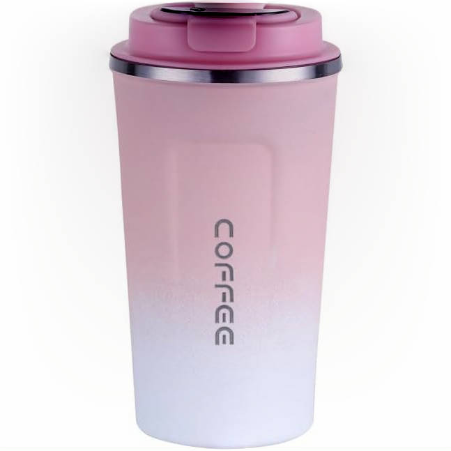 500ml Vacuum Cup Stainless Steel Temperature Display Coffee Flask - Blue