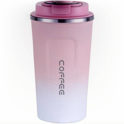 500ml Vacuum Cup Stainless Steel Temperature Display Coffee Flask - Blue