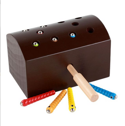Wooden Magnetic Catch Worms Game