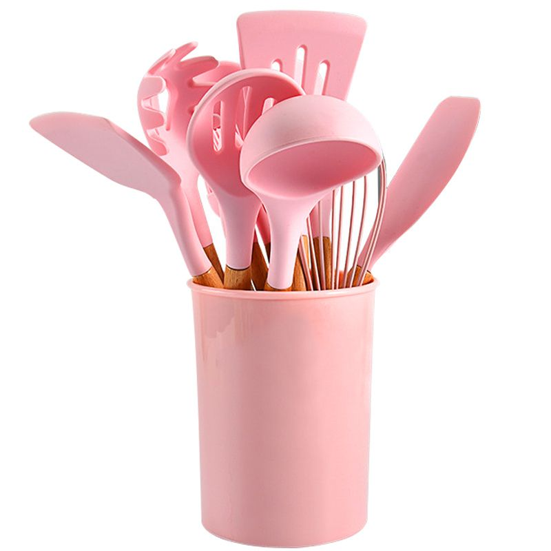 12 Pieces Non-Stick Silicon & Wooden Handle Kitchen Utensil Set
