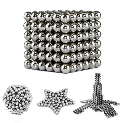 5mm 216 Pieces Magnetic Balls 2 Combo - Rainbow & Silver