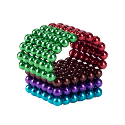 5mm 216 Pieces Magnetic Balls 2 Combo - Rainbow & Silver