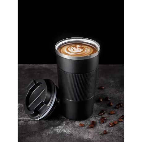 Insulated Travel Office Coffee Mug Stainless Steel Tumbler Cup 475ML - Image 2