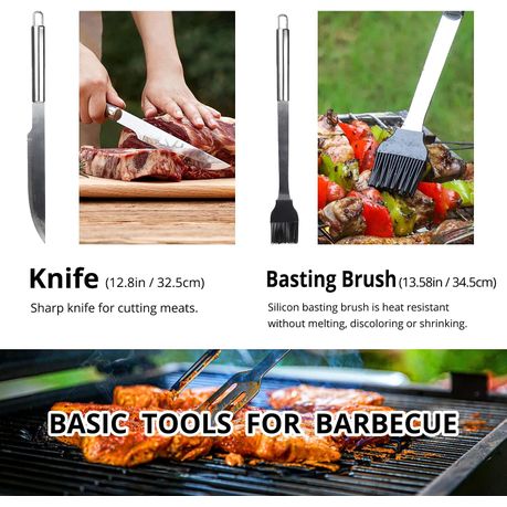 Stainless Steel Professional Barbecue Grilling Set in Carrying Bag - 5 Pcs - Image 2
