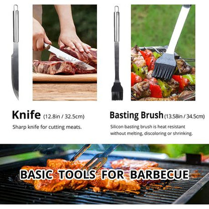 Stainless Steel Professional Barbecue Grilling Set in Carrying Bag - 5 Pcs - Image 2