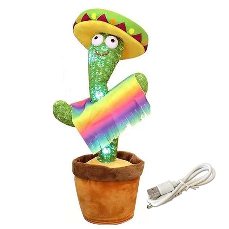 Dancing, Singing, Repeating Light Up Rechargeable Cactus - Image 5
