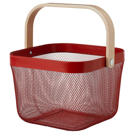 Mesh Storage Basket with Wooden Handle - Small - Image 5