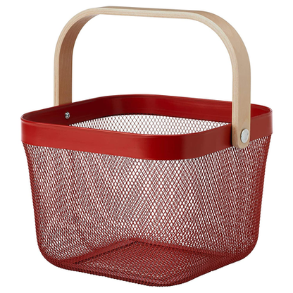 Mesh Storage Basket with Wooden Handle - Small - Image 5