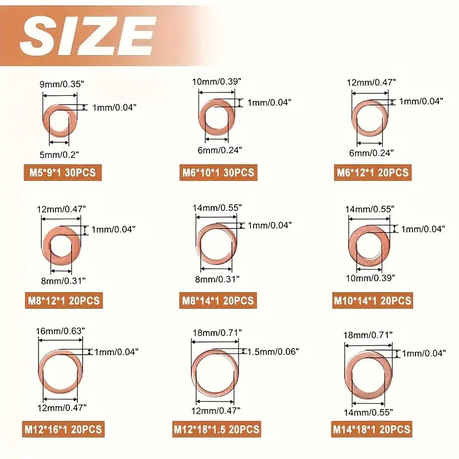 HB 100 Piece Copper Washer - Image 3