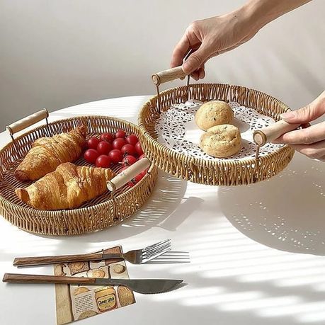 3 Piece Baskets for Coffee Table and Decorative Serving of Vegetables and Snacks - Image 3