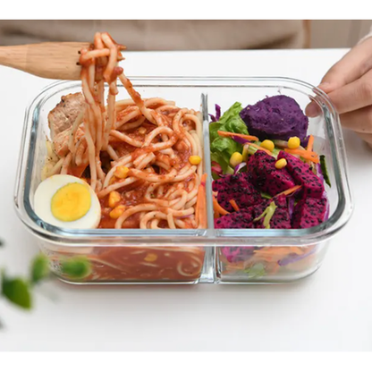 Split Compartment Leak-Proof Glass Food Containers - 650ml - 3 Pack - Image 5