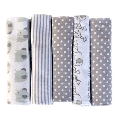 5 Piece Soft Infant Unisex Baby Nursery Swaddle Muslin Receiving Blankets