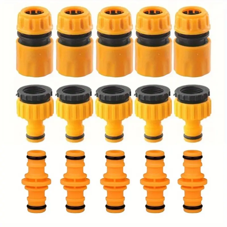 15 Piece Plastic Quick Connect Garden Irrigation Hose Fittings