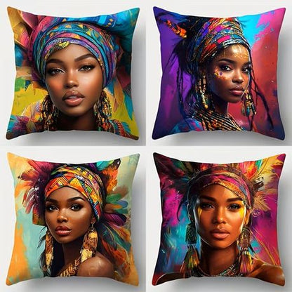 African Tribal Women's Pillow Covers