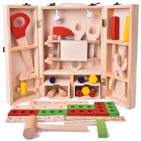 Kiddies Wooden Educational Tool Box