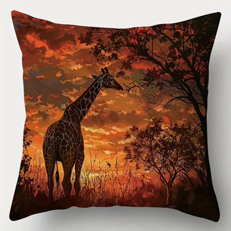4 Piece African Savannah Animal Throw Pillow Cases - Image 4