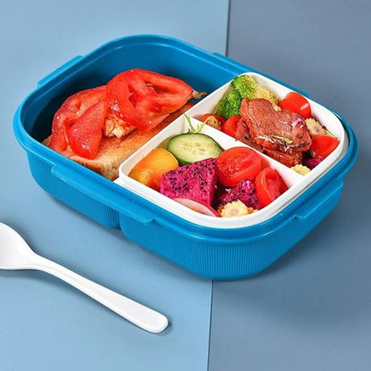 BPA free 3 compartment 900ml Plastic lunch box with 350ml Water Bottle Set - Image 3