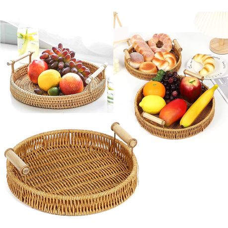 3 Piece Baskets for Coffee Table and Decorative Serving of Vegetables and Snacks - Image 10