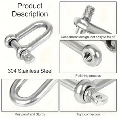 HB 8 pcs of M6 D-Shaped Shackles - Image 4