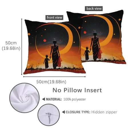 African Woman Throw Pillow Cover - 4-Piece - Image 5