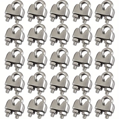 Hashbrowns 10-Piece Durable 304 Stainless Steel Cable Clamps