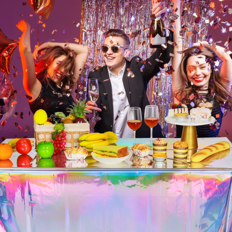 HASHBROWN'S Rectangular Iridescent Holographic Tablecloth - Image 6