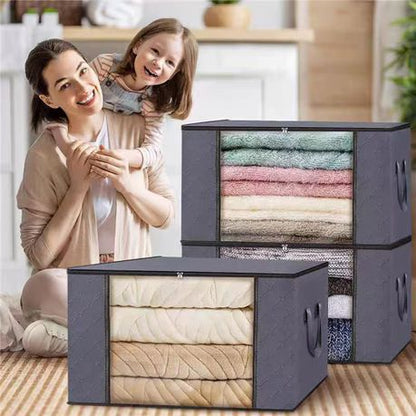 6 Pack Storage Bags for Clothes Blankets Bedding Sets 90L Large Capacity - Image 5