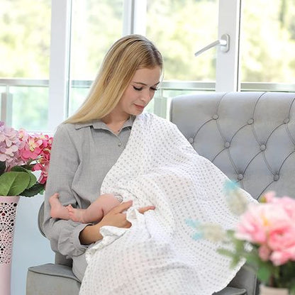 5 Piece Soft Infant Unisex Baby Nursery Swaddle Muslin Receiving Blankets - Image 5