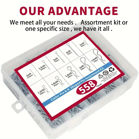 HB 558 Piece Cotter Pin Assortment Kit - Image 6