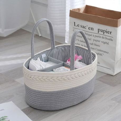 Cotton Rope Diaper Caddy Storage Basket - Image 4