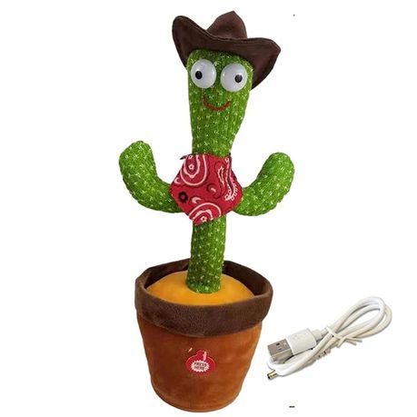 Dancing, Singing, Repeating Light Up Rechargeable Cactus - Image 6