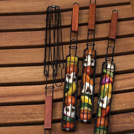 HASHBROWN'S 2pcs BBQ Basket with Wooden Handle - Image 9