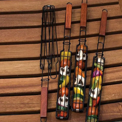 HASHBROWN'S 2pcs BBQ Basket with Wooden Handle - Image 9