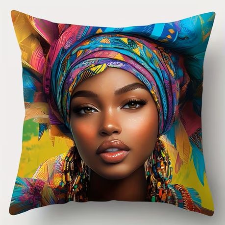 African Tribal Women's Pillow Covers - Image 4