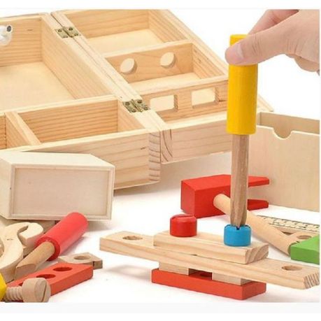 Kiddies Wooden Educational Tool Box - Image 5