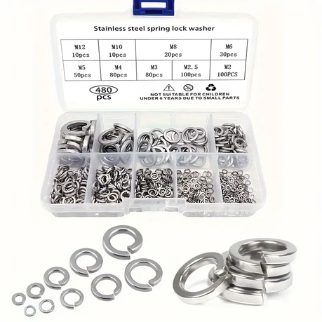 HB 480 pcs Stainless Steel Spring Lock Washers