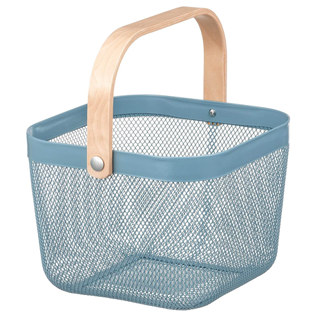 Mesh Storage Basket with Wooden Handle - Small - Image 2