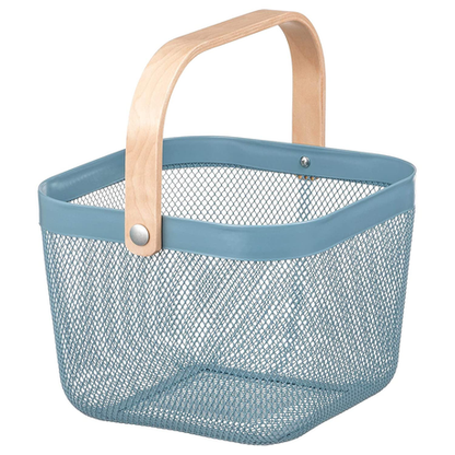 Mesh Storage Basket with Wooden Handle - Small - Image 2