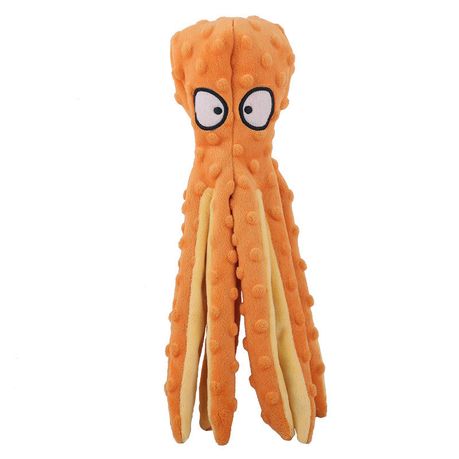 Octopus Plush Dog Chew Toy No Stuffing Puppy Teething Interactive