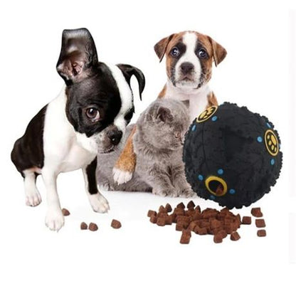 Pet Shrieking Sound Leakage Ball Teeth Bite Treat Dispensing Chew Toy - Black - Image 3